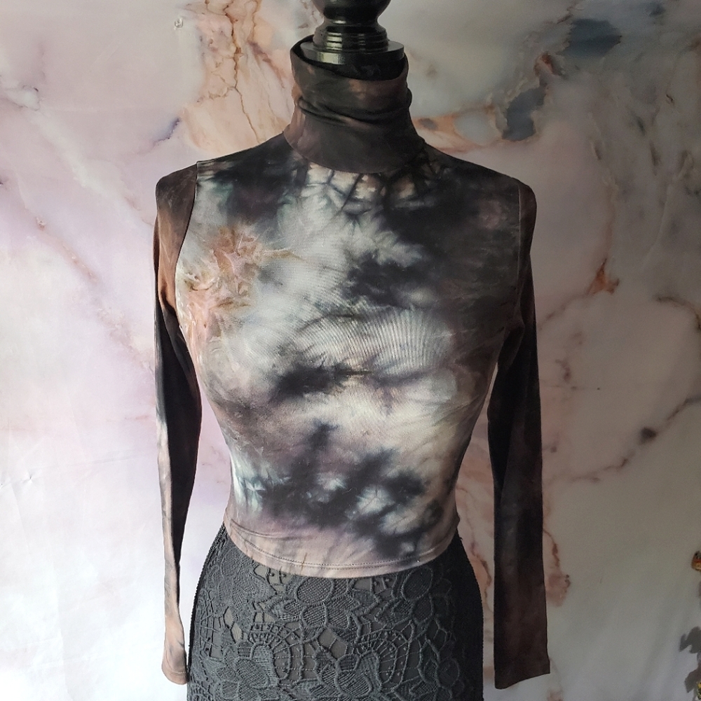 Garage Tie Dye Cropped Turtleneck